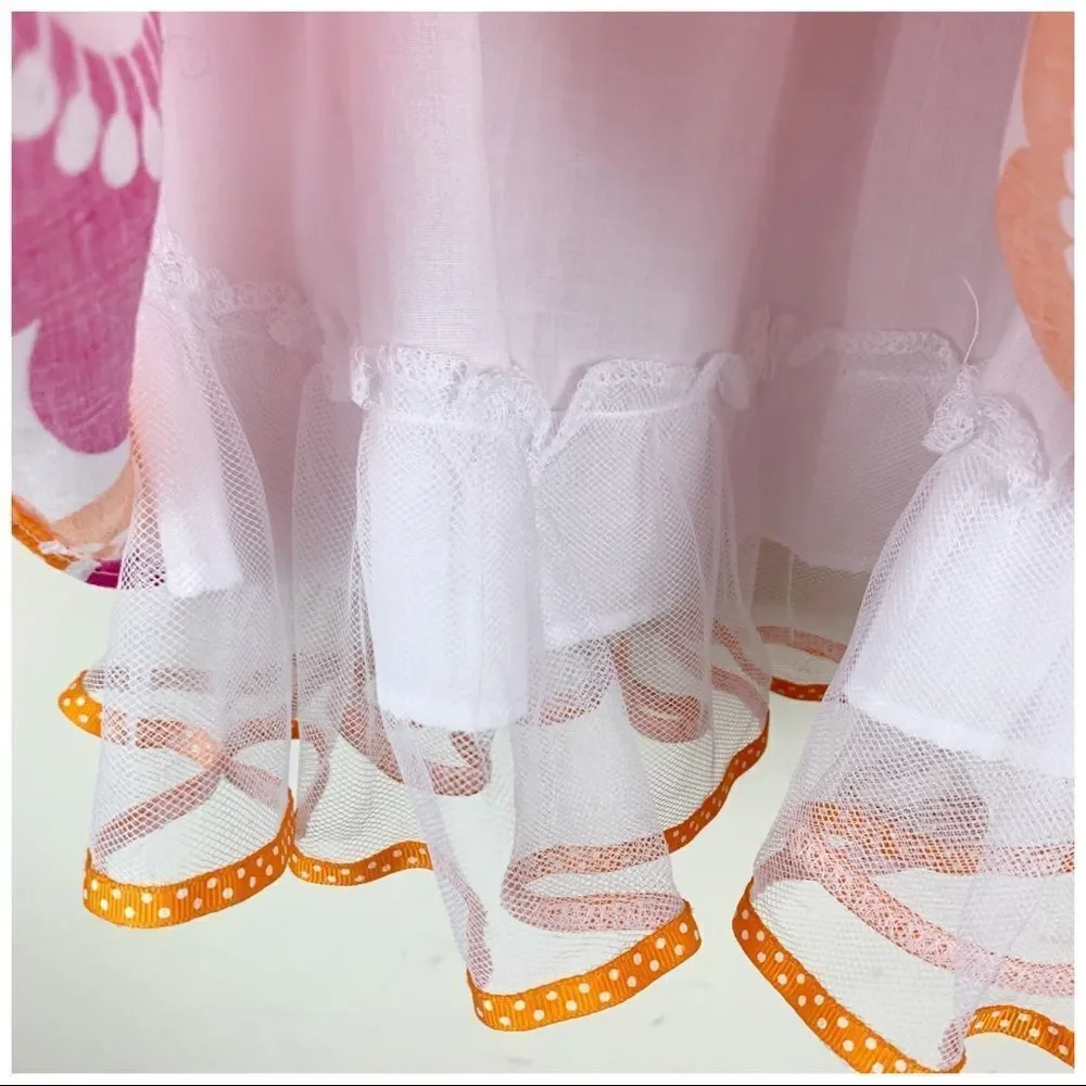 RARE EDITIONS Pink/White Floral Print Cotton Dress‎